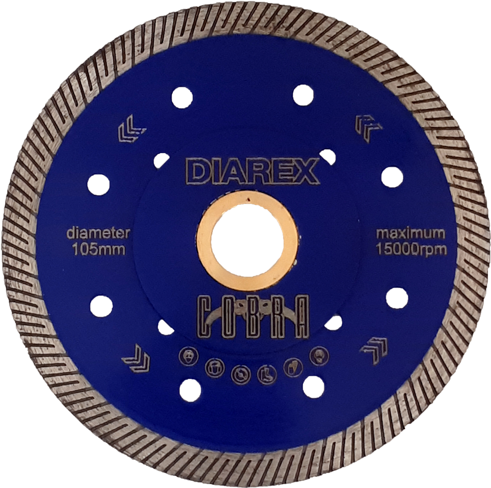 Diarex COBRA Ultra Thin Turbo diamond blade for Porcelain, Stone & UCS