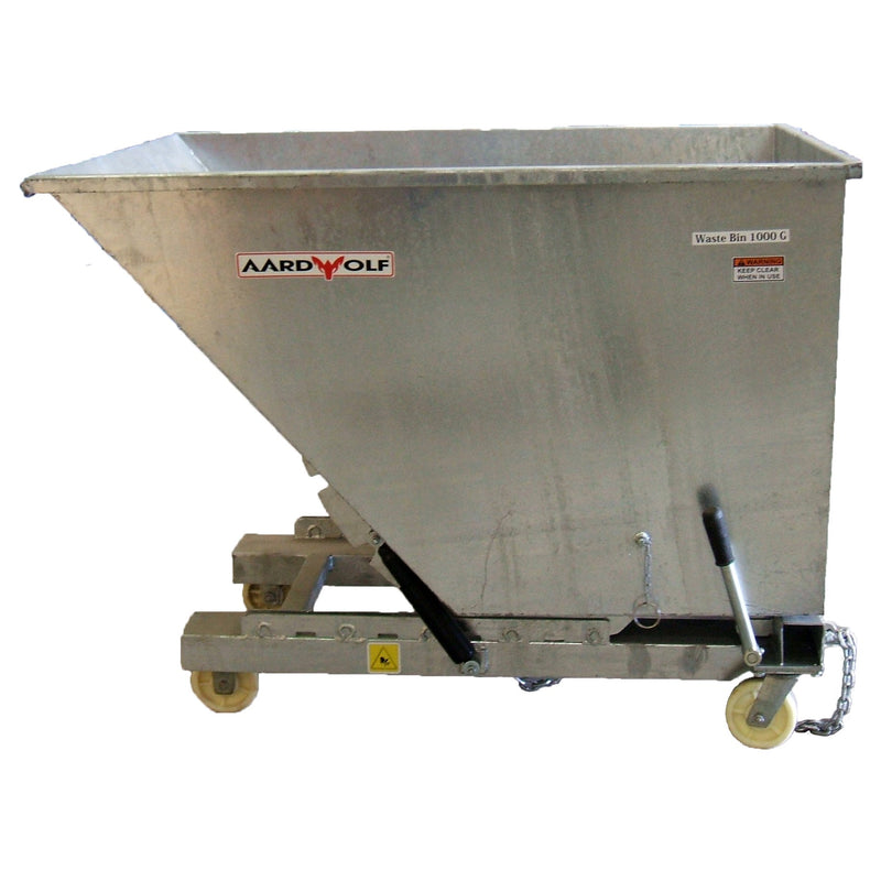 Aardwolf Waste Bin 1000G - Galvanised 3mm