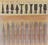 Diamond mounted contour tool 6mm shaft  (set of ten pcs)